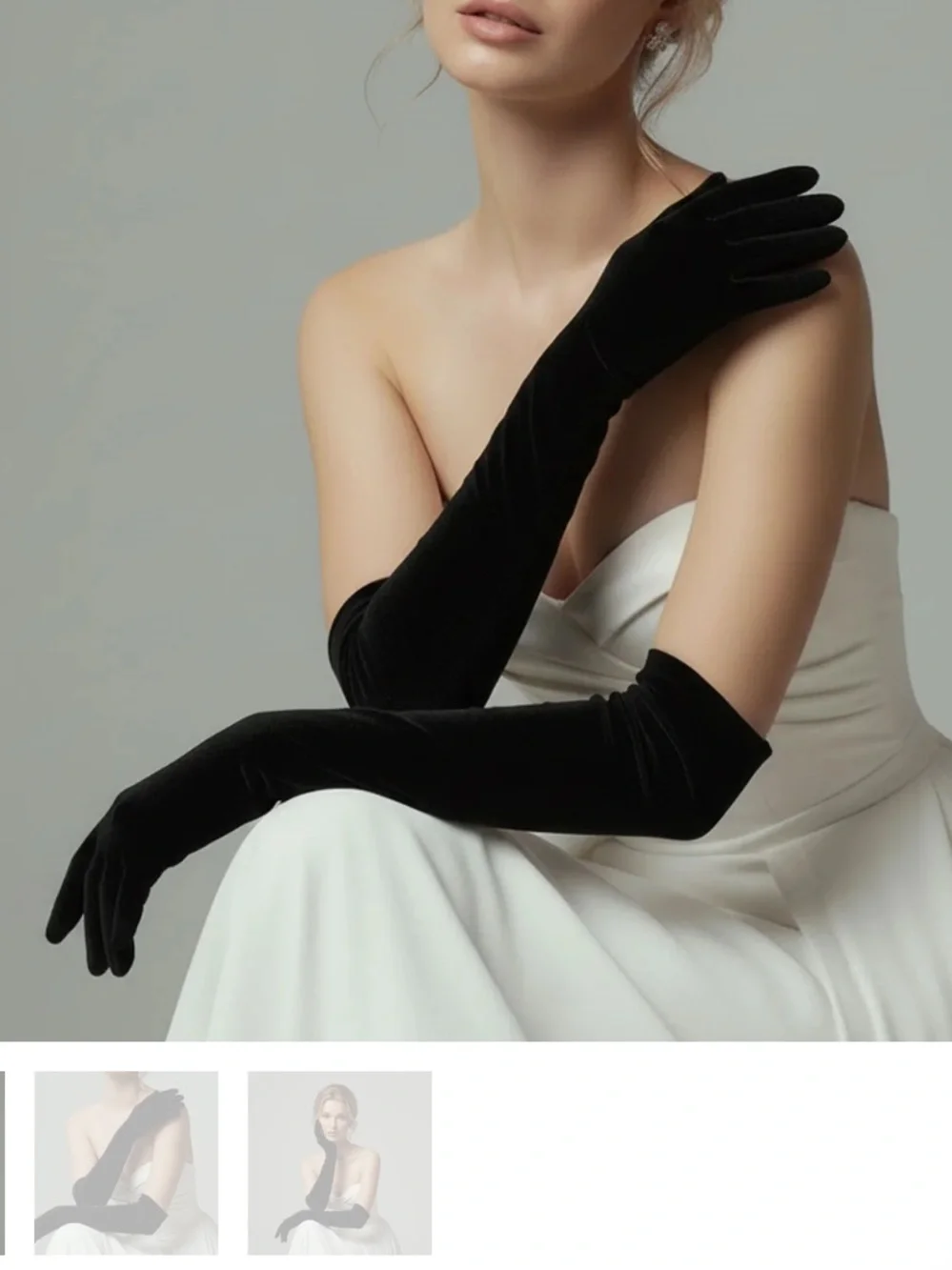 Long Black Satin Gloves New & So Lovely